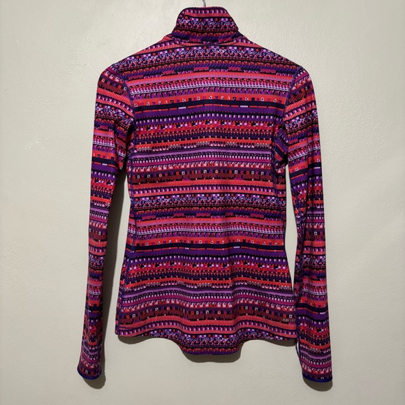 Nike Pro Dri Fit Geometric Quarter Zip Long Sleeve Spandex Shirt Size Medium - Picture 8 of 11